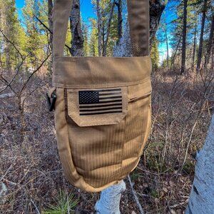 Handmade upcycled tactical crossbody bag — brand new!